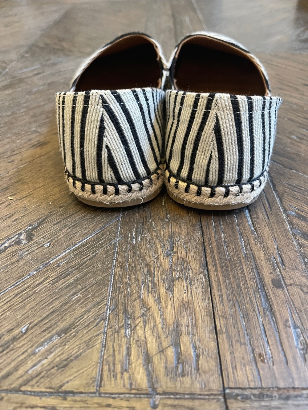 a new day Black and Cream Striped Espadrille Slip-On - Picture 5 of 6
